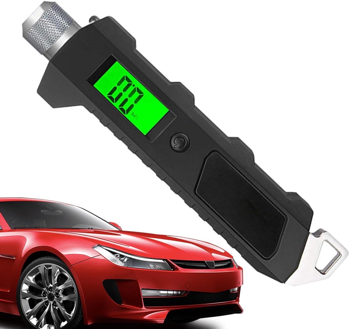 Digitale Bandendrukmeter - Autobandenspanningmeter - Voertuigonderhoud - Verlicht Scherm - 230 PSI - Zwart