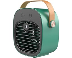 Mobiele Airco Alternatief – Mini Aircooler met Water – Draagbare Koelventilator met 4000 mAh Batterij – Tafelventilator en Luchtkoeler voor Bureau, Slaapkamer, Auto en Kamperen – 3 Windsnelheden – Type-C – 128ML