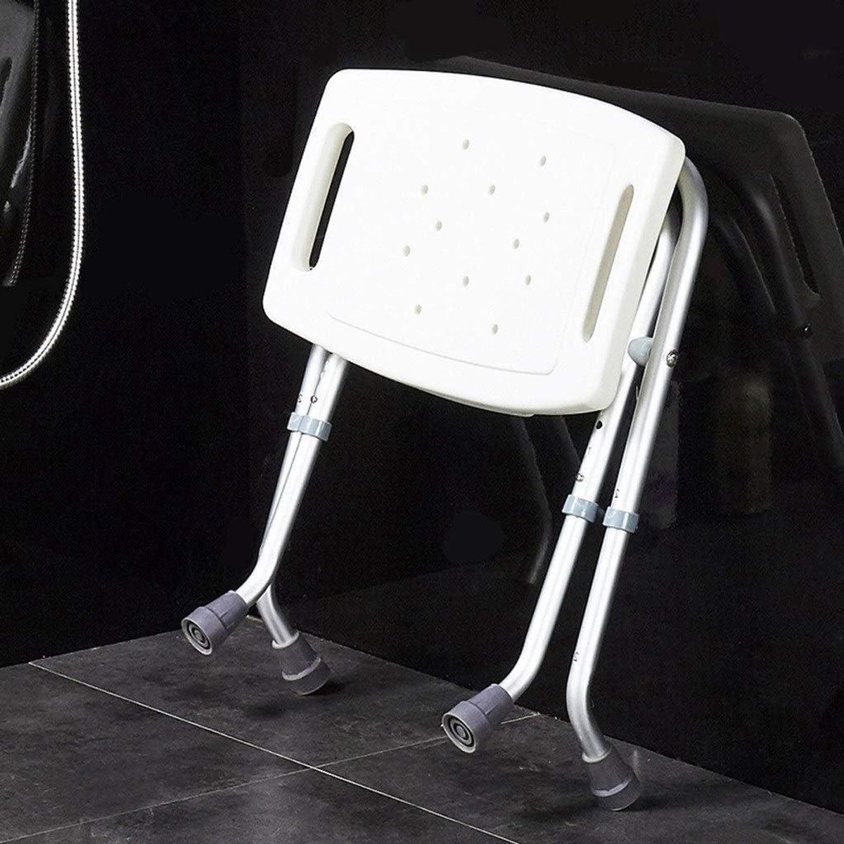 Douchekruk Opvouwbare douchekrukken voor kleine douches, douchestoelen voor ouderen opvouwbaar, badkamerstoelbank voor volwassenen met een beperking - badkruk verstelbaar