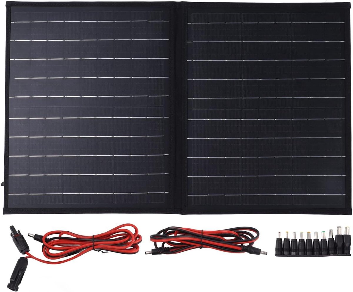 Zonnepanelen Oplader - Opvouwbaar Zonnepaneel - Kamperen - Waterdicht Ontwerp - 30W 18V - Zwart