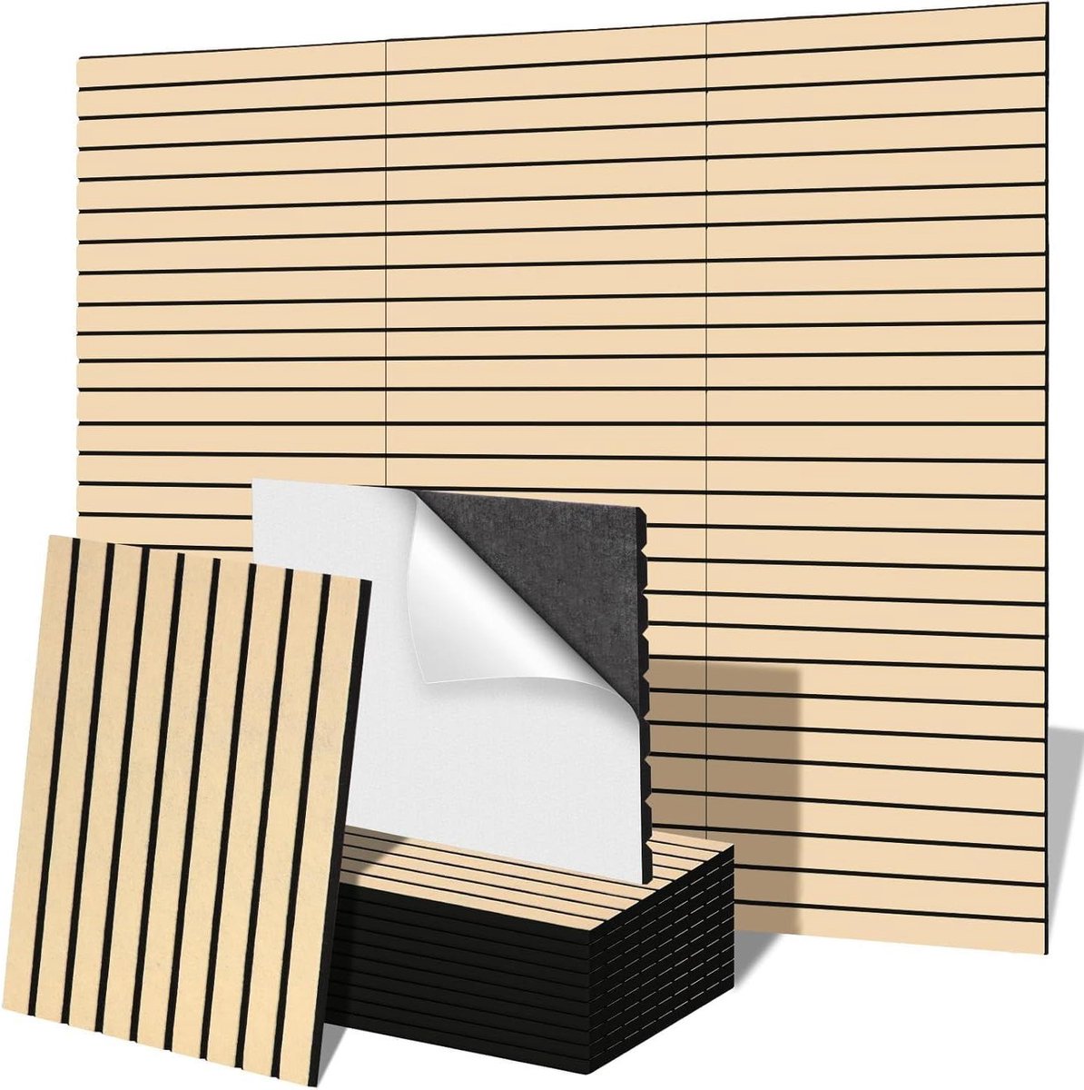 Akoestische Panelen - Geluidsisolatie Platen - Muur Geluid Dempen - Hoge Dichtheid Vilt - 3 Stuks 30x60cm - Grijs
