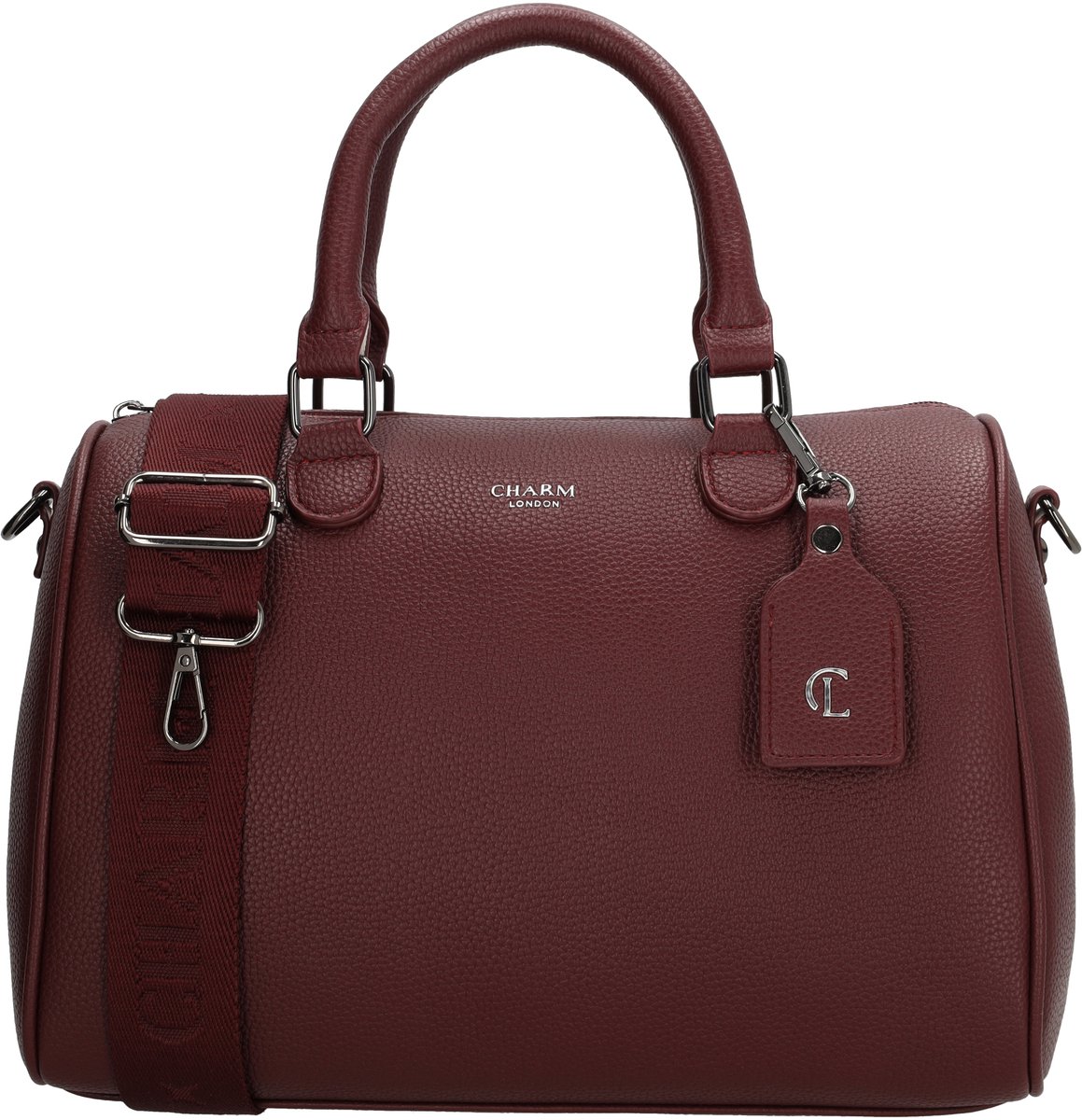 Charm London Mulberry Street Handtas - Schoudertas - Verstelbare Schouderband - Dames Tas - Bag Charm - Everyday Bag - Bordeaux rood