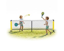 Cheqo® Padelset - Padel Set met Net - Padelnet Vrijstaand - Complete Padelset voor Kinderen - Padelrackets en Padelballen - Padel Starterset voor Beginners - Padel Buiten voor Tuin en Strand - Buitenspel - Sport en Spel - Padel