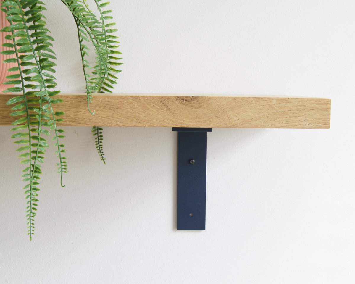 STERKSTAEL Ares Industriële Plankdrager Midnight Blue - Stalen Wandplank Steun - Voor plank vanaf 20 cm tot 30 cm - Kleur Donker Blauw - inclusief bevestigingsmateriaal - Poedercoating - Wandsteun - 1 stuk