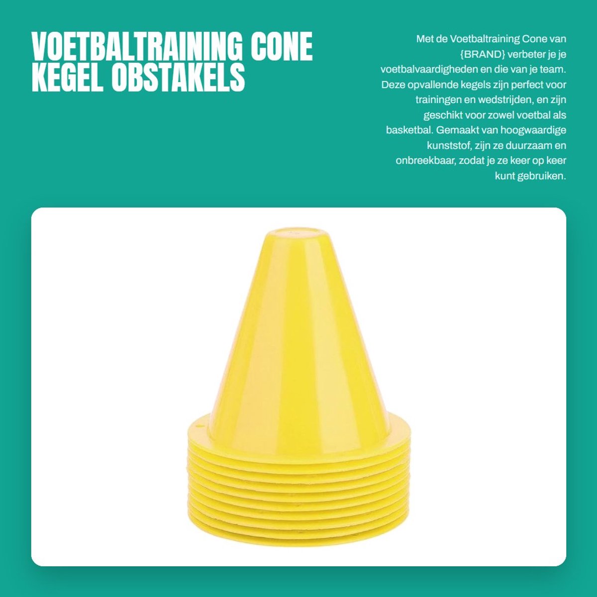 Dailygoods- Voetbalkegel 10st - Duurzaam PE-materiaal - Opvallende kleuren - Stabiele vierkante bodem - Onbreekbaar - Voor voetbaltraining - Trainingmarkers
