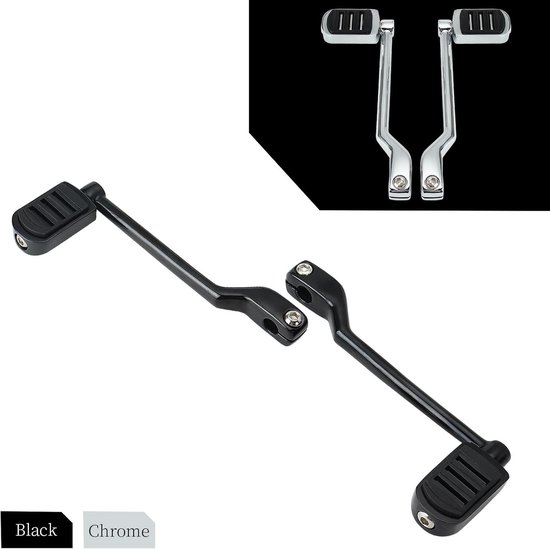 Schakelhendel Set - Hiel Teen - Motor Rijden - Duurzaam Aluminium - 1 Set - Chroom — afbeelding 2