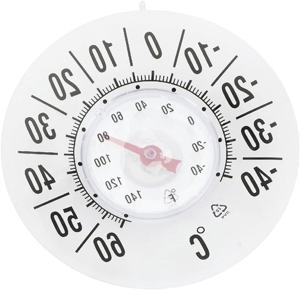 Raamthermometer - Temperatuurmonitor - Weer Buiten - Batterijvrij - 19 cm - Transparant