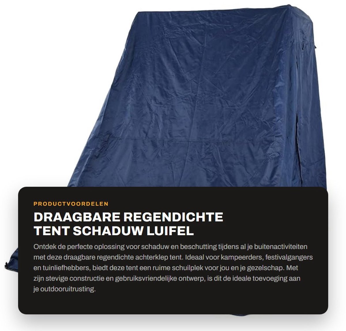Dailygoods - Draagbare Regendichte Tent - Schaduw Luifel - Blauw - Kampeeruitrusting - Geschikt voor Buiten Reizen - Tuin en Camping