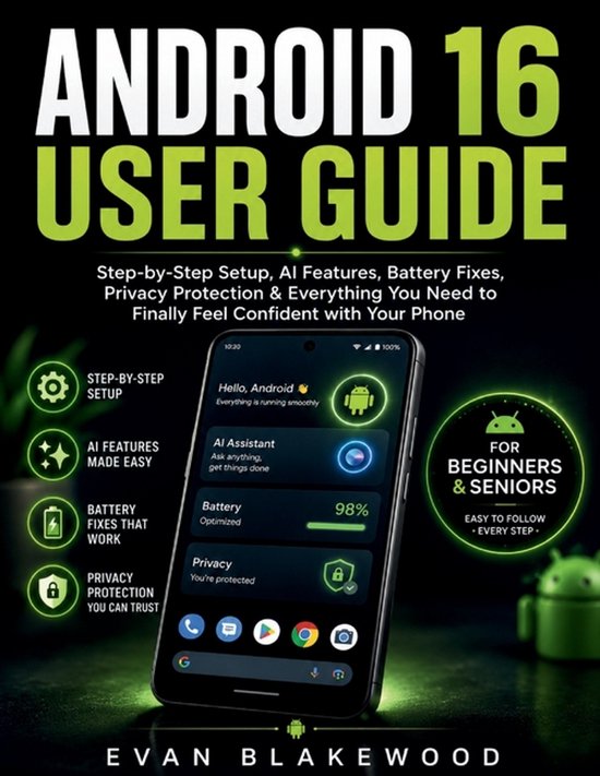 Android 16 User Guide for Beginners & Seniors - cover