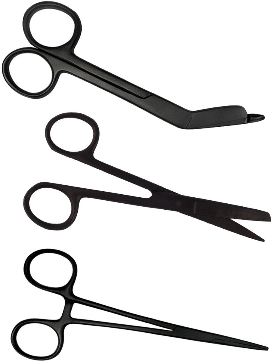 LINKSHANDIG Verpleegkundige Scharenset - Stealth Black - MDR Gecertificeerd - Zorg - Zuster - Cadeau - Verpleegster - Accessoires - Nurse Cadeau - Verpleegkundige Schaar - Verpleegkundige Artikelen