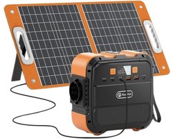 LUMÉ STORE Portable Powerstation – Zonnepaneel 60W – Solar Generator – Thuisbatterij – Ecoflow – Bluetti -120W Output – Oranje