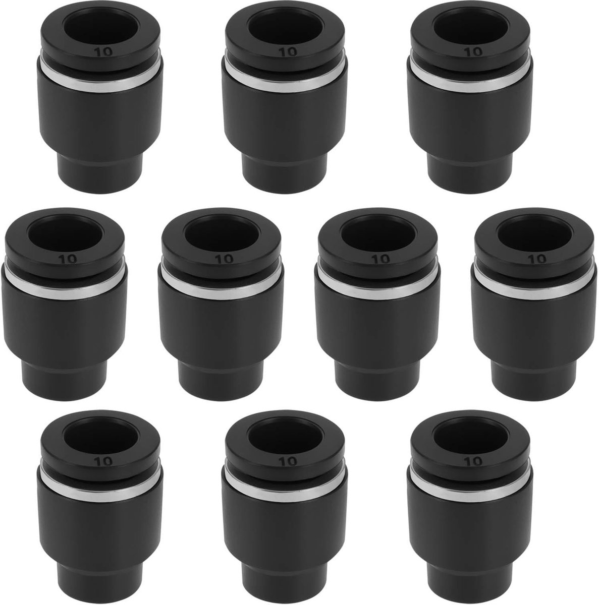 Dailygoods- Push to Connect Fitting 10 mm OD - 10 Stuks - Pneumatische Aansluitdoppen - Kunststof - Luchtgereedschap - Eenvoudige Installatie - Luchtfitting