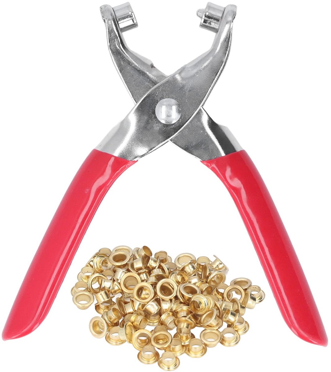 Dailygoods- Grommetset - Professionele Grommetset met 100 Stuks 4mm - Pliers - DIY Projecten - Geschikt voor Leer en Kleding - Ergonomisch Ontwerp - Ogen