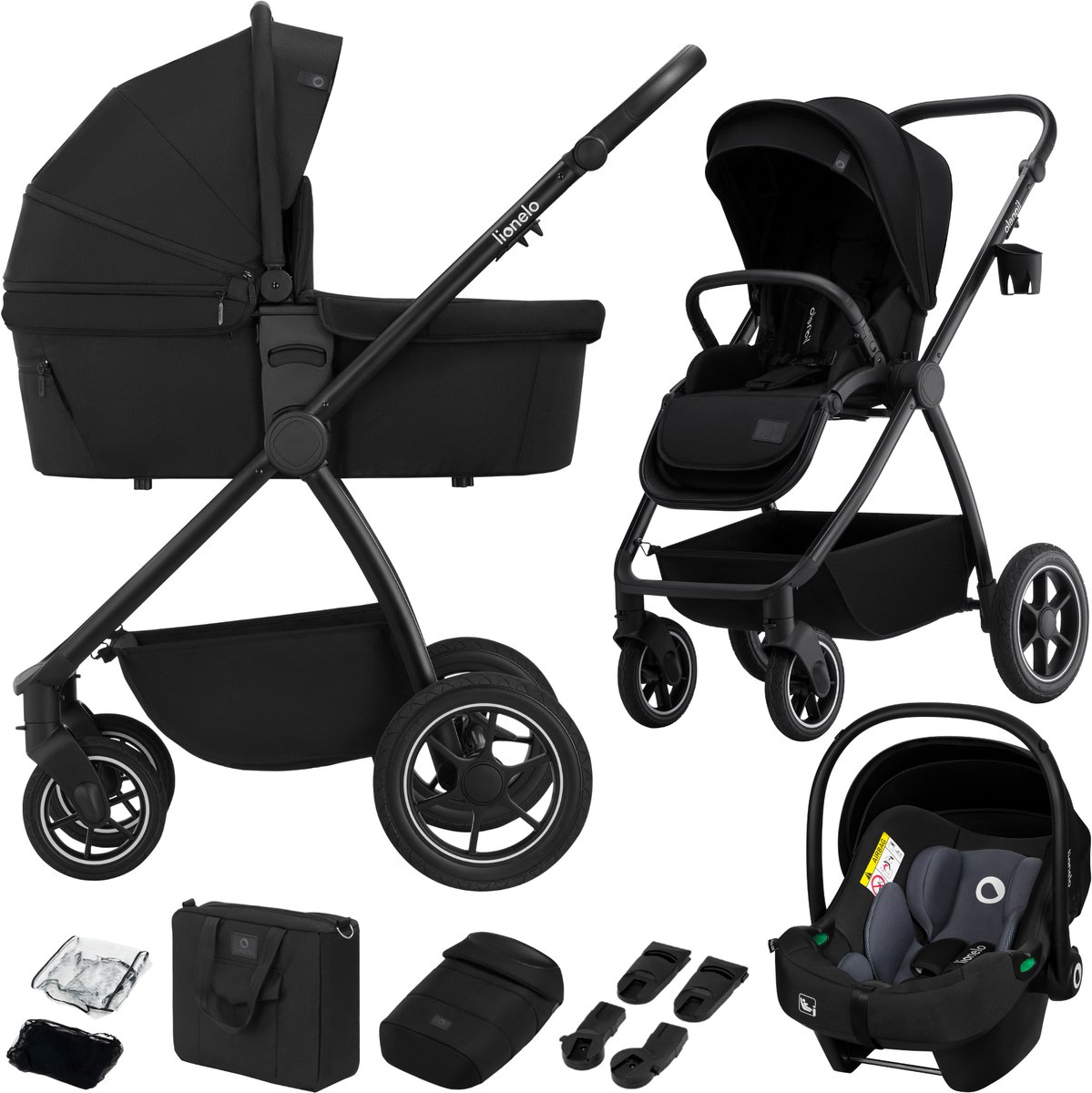 Lionelo Meril 3in1 Kinderwagen - Buggy - XL Reiswieg, - Lionelo - €330,00