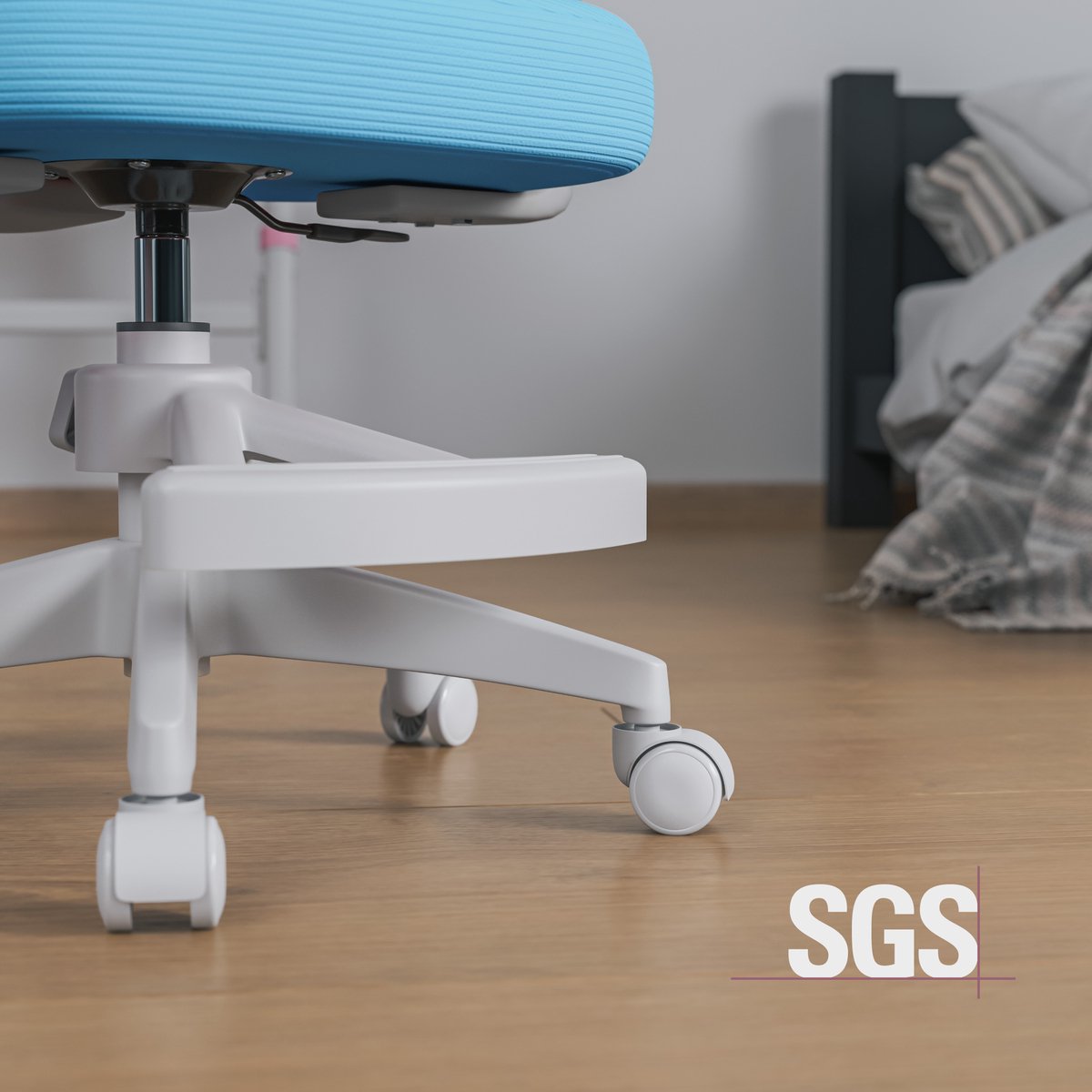 Mark Adler Junior 3.1 Kinderbureaustoel – Ergonomische Draaistoel voor Kinderen - Verstelbaar & Comfortabel - Blauw thumbnail 5