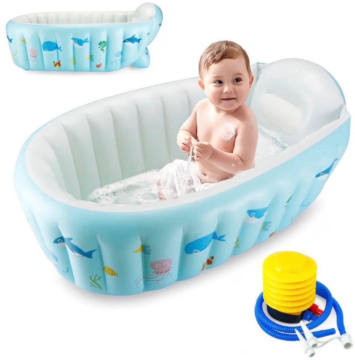 BIXc® - Draagbare Opblaasbare zwembad Baby Bad met Luchtpomp
