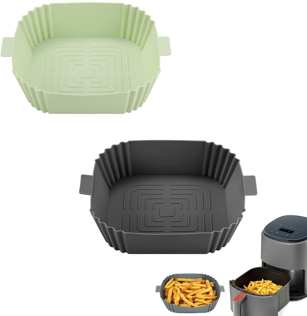 Dailygoods- Siliconen Pot - Herbruikbaar - Voor Airfryer - Magnetron - Oven - Inductiekookplaat - Gelijkmatige Verwarming - Bakplaat