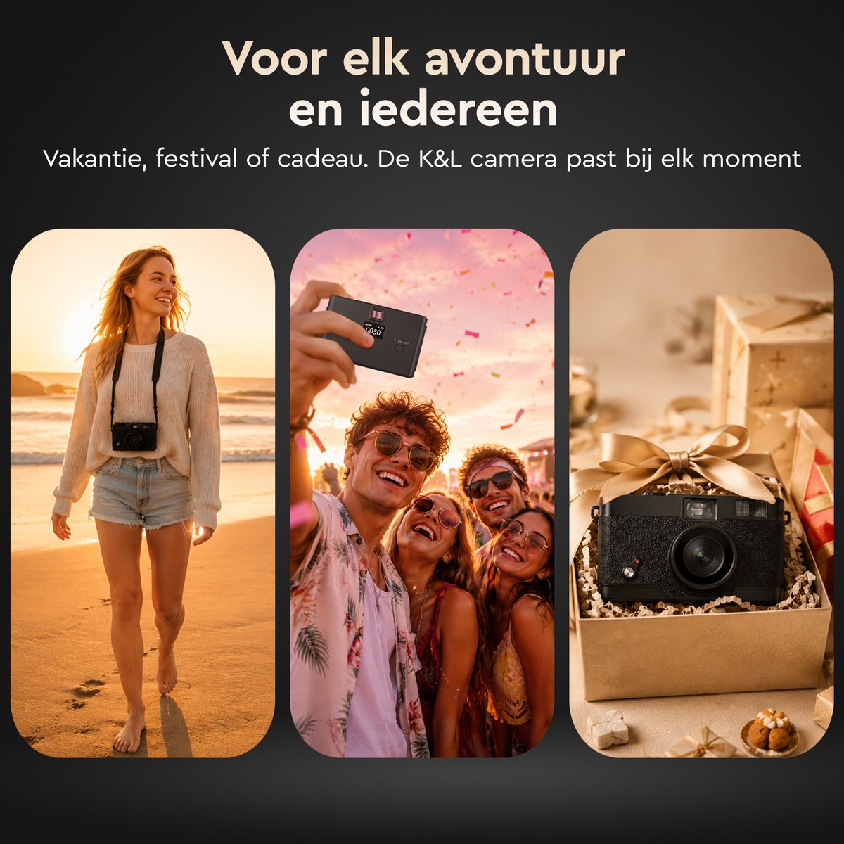 K&L Retro Camera Pro 13MP - Schermvrij & Oplaadbaar thumbnail 8