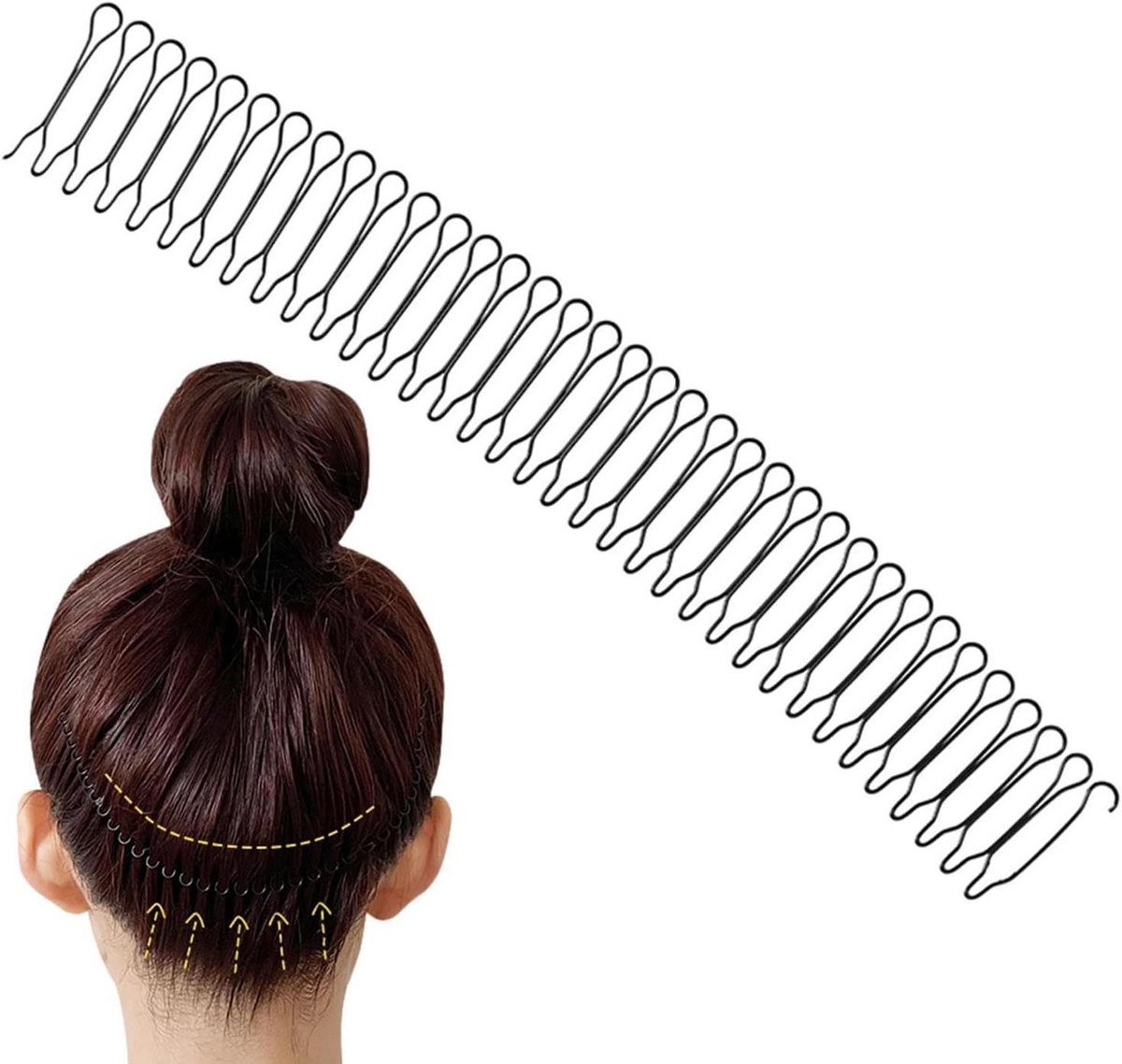 Haarafwerking Fixeer Kammen - Haarstyling Spelden - Kapsel Fixeren - Bijna Ondetecteerbare Afwerking - 15.9 x 9.6 x 1 cm
