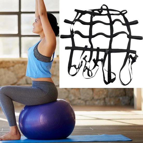 Yoga Bal Riem - Trainingsband Bal - Ondersteunende Training - Verstelbare Gespen - 55-75 cm Ballen - Zwart — afbeelding 2