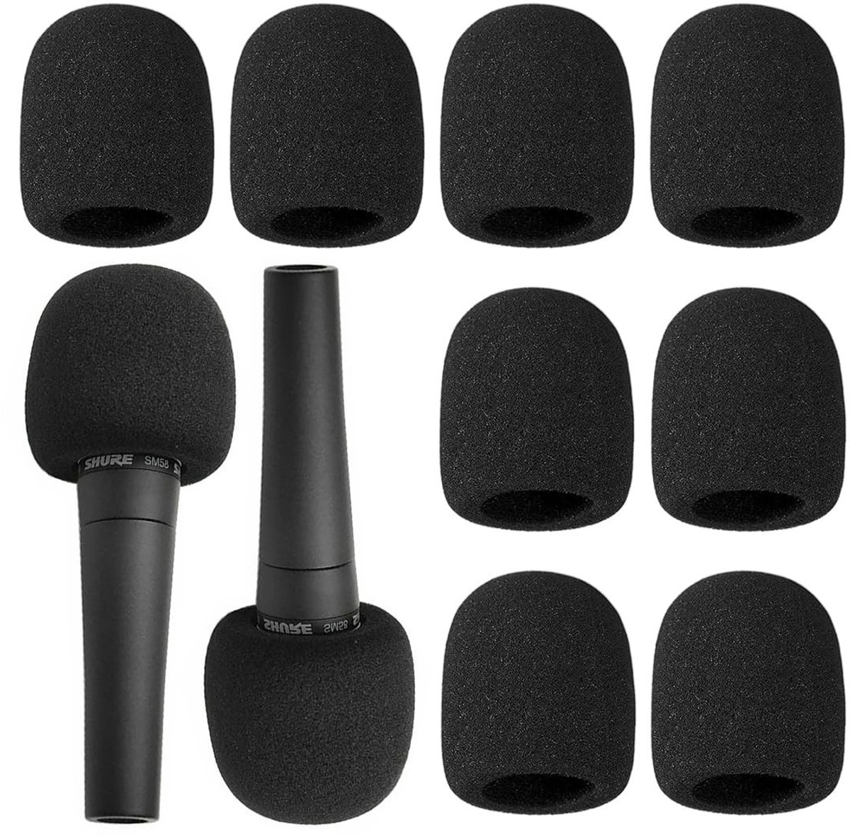 Dailygoods- Microfoonspons 8 stuks - Schuimrubberen Afdekkingen - Popfilter - Winddicht - Wasbaar - Hygiënisch 7 x 6 cm