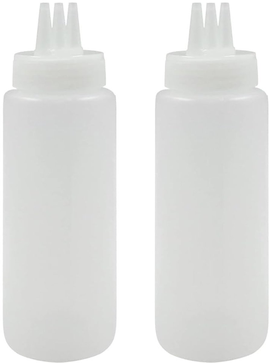 Dailygoods- Knijpfles 450 ml - Lekvrij - Met maatverdeling - Transparant - Voor sauzen/specerijen - Verstelbare nozzle - Sauzenfles