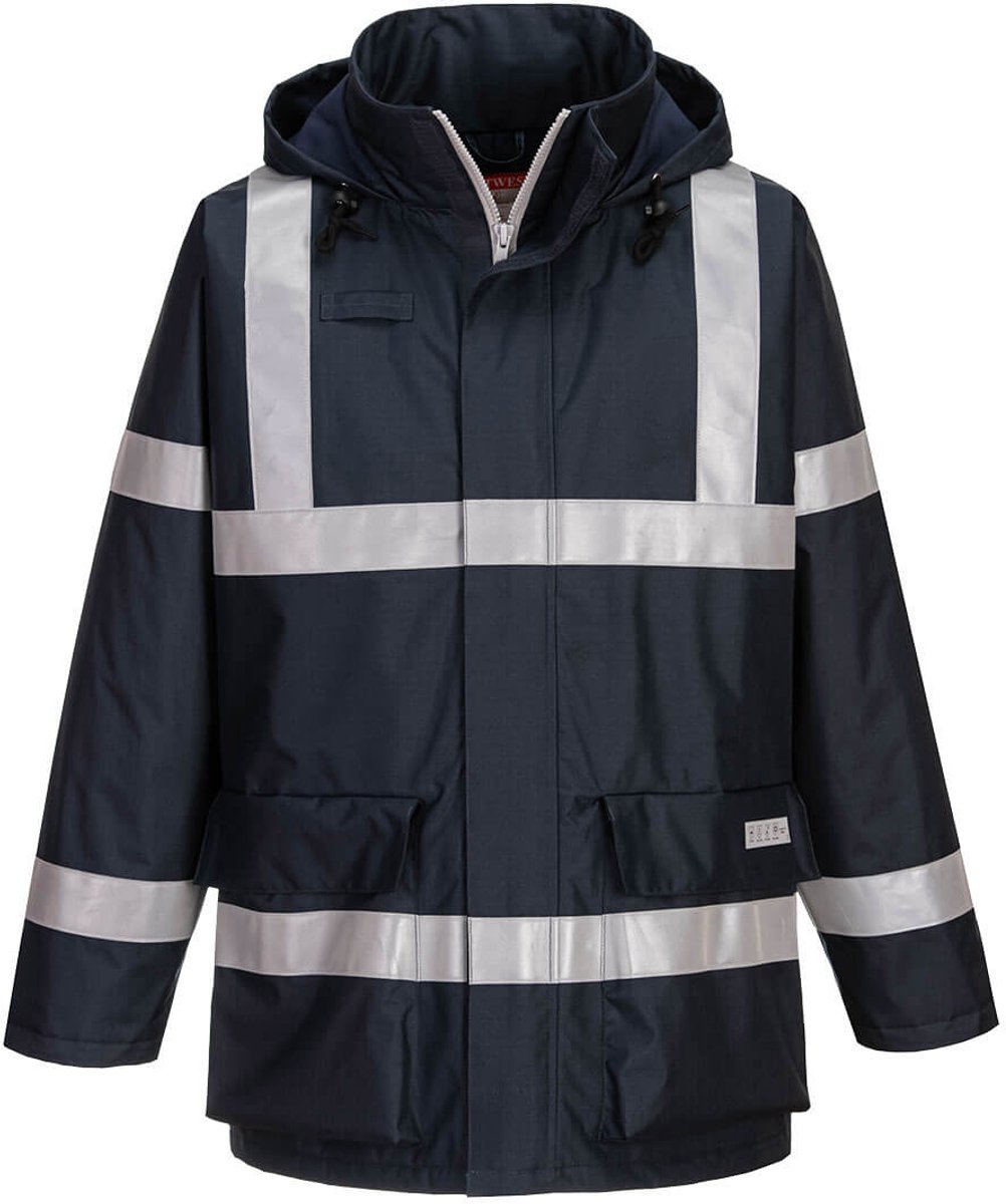 Portwest Bizflame Regen antistatische en vlamvertragende jas S785 Marine Blauw