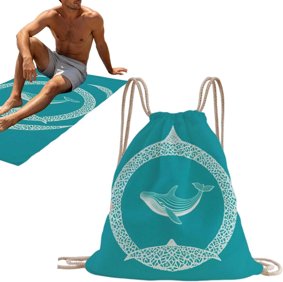 Handdoektas Strandlaken - Deken Tas - Reizen Opbergen - Sneldrogend Absorberend - 79x160 c