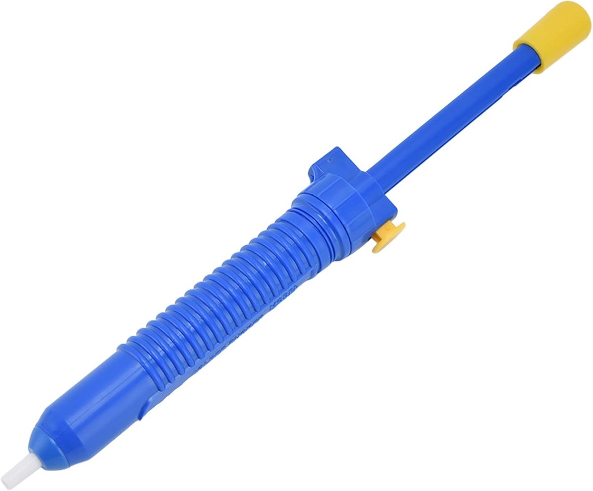 Desoldeerpomp Vacuüm - Tinzuiger Soldeer - Tinslak Verwijderen - Ambidextrous Gebruik - 33 cm Lengte - Blauw Geel