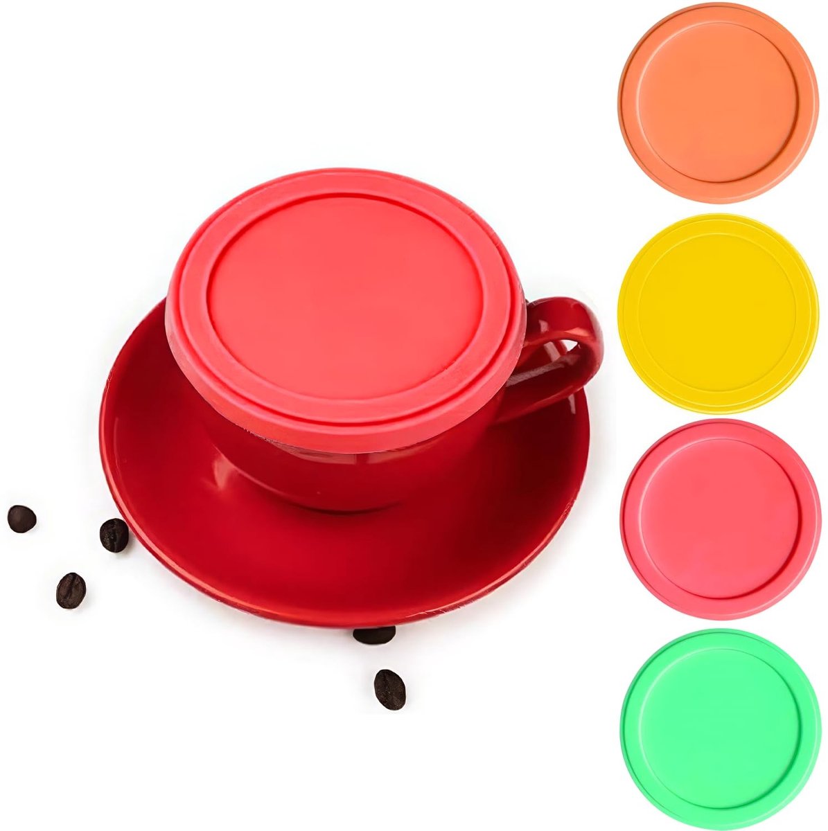 Dailygoods- Siliconen Deksels - 4 Stuks - Voedselgrade Silicone - Luchtdicht - Lekvrij - Stofdicht - Flexibel en Makkelijk Schoon te Maken - Deksel