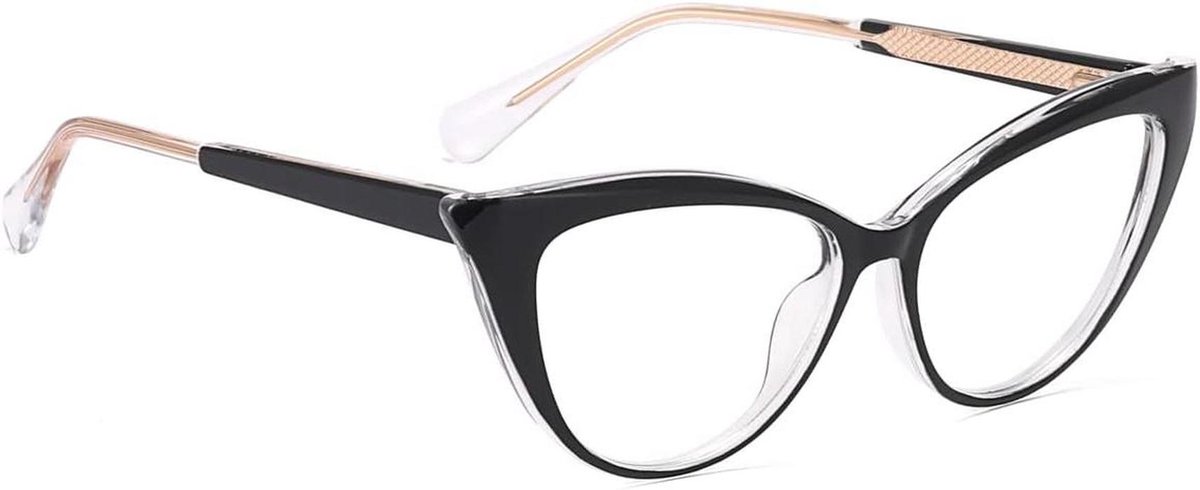 Dames Brilmontuur - Computerbril Blauw Licht - Scherm Tijd - Lichtgewicht TR90 Frame - 152 mm Breed - Zwart Transparant