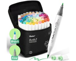 Ohuhu Honolulu Brush & Fine Alcohol Markers - 72 kleuren