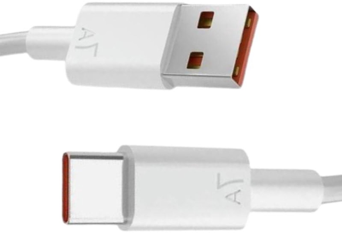 USB-C Laadkabel - Datakabel - Snelladen en Data - 7A Snel Laden - 1 Meter - Wit