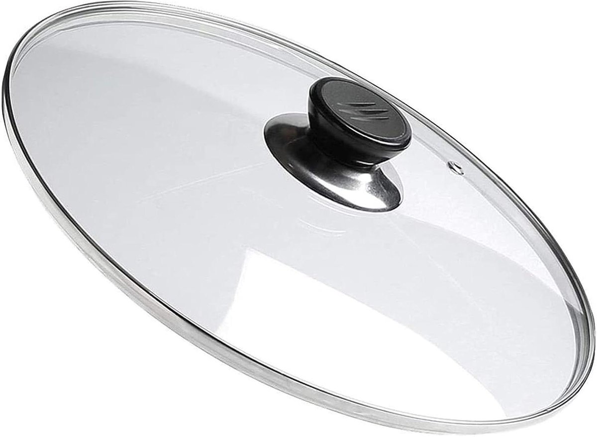 Pan Deksel - Glazen Deksel - Koken - Gehard Glas - 28cm - Zilver