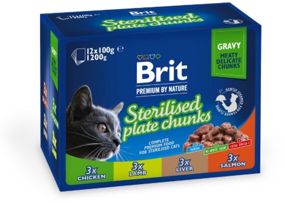 Brit BP Cat Pouches - Sterilised Plate 12 x 100 g