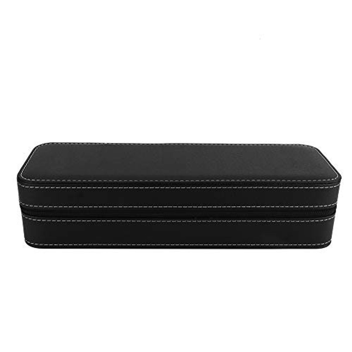 Dailygoods- Horlogeopslagcase PU Leer - 6 Slot Horloge Box - Glazen Deksel - Organisator - Compartimenten - Elegant Design 33x11x7.5cm - Horlogebox