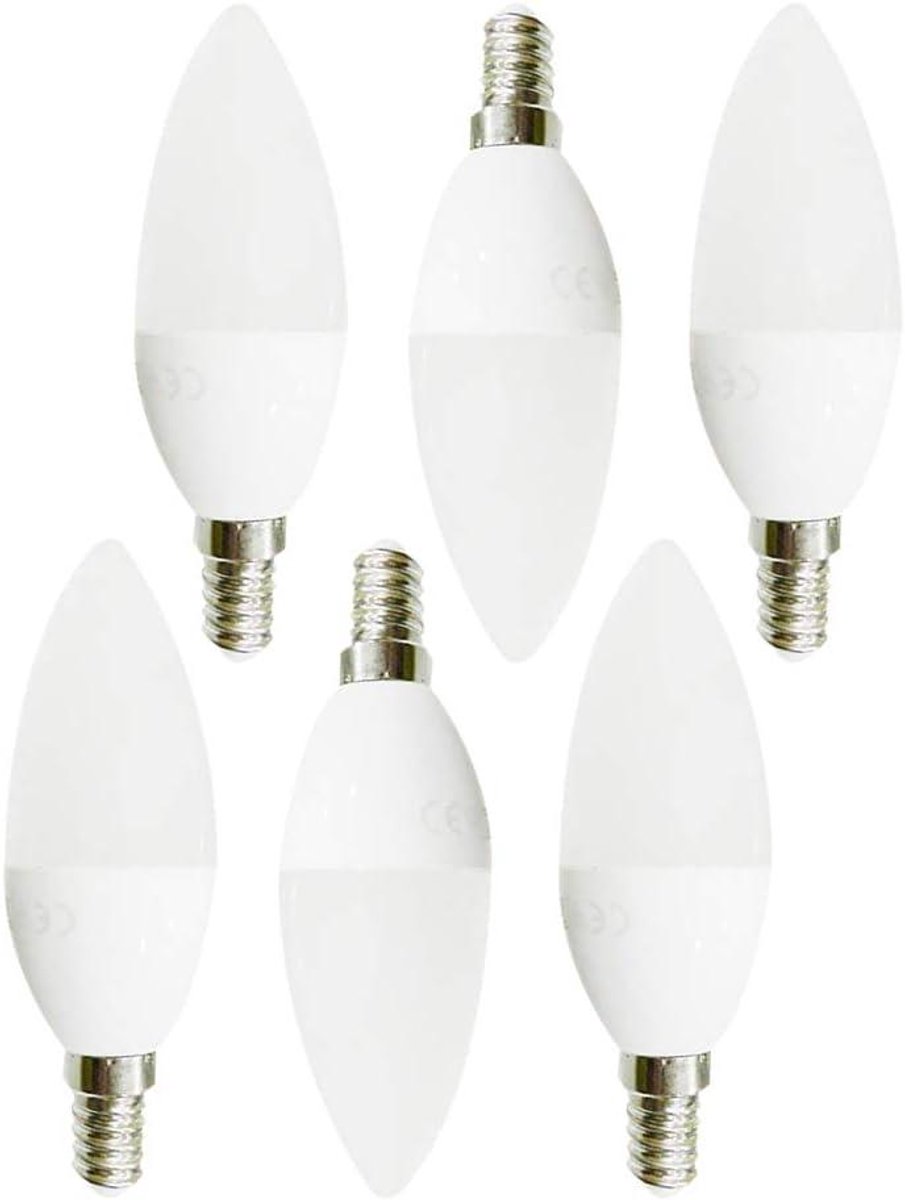 Ledlamp kaars - E14 fitting lamp - Huis verlichten - Energiezuinig - 6 stuks - Koud licht