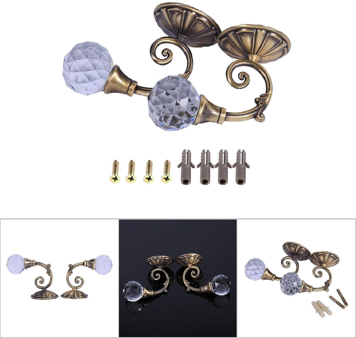 Dailygoods- Gordijnhaken Metalen - Gordijnhouders - Gordijnvastzetters - Tiebacks - Decoratieve Haken - Europees Design