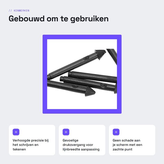 Dailygoods- Stylus Pen 5 Stuks - Vervangende Penpunten 2H - Geschikt voor Pro 7/6/5/4/Book/Studio/Go - ABS Materiaal - Nauwkeurige Bediening — afbeelding 3