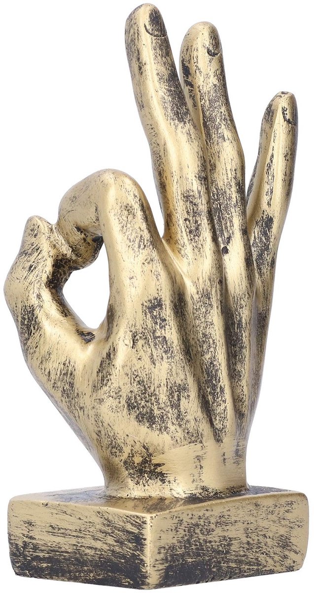 Dailygoods- Gebaar Sculptuur Hars Levensecht - Decoratie Beeld - Bureau Ornament - Handgebaar Standbeeld - Unieke Charmante Decoratie - Veilig en Milieuvriendelijk - Decoratiebeeld