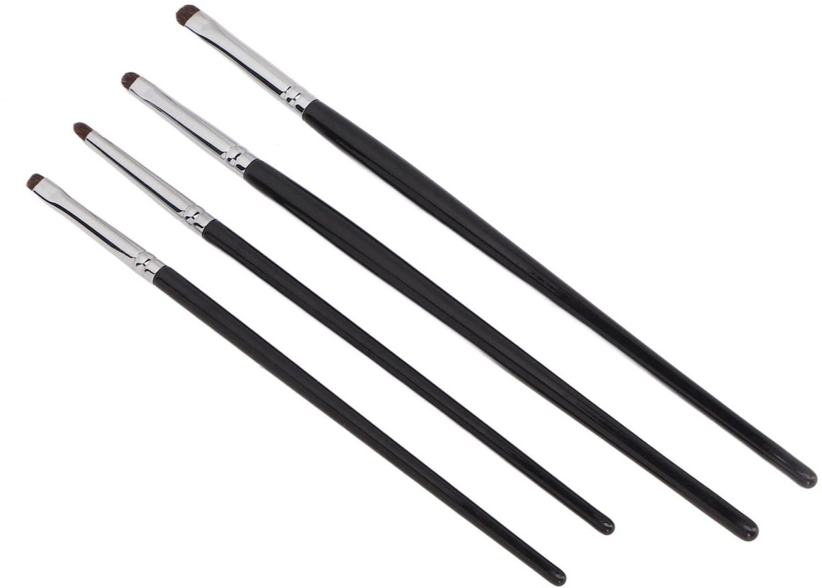 Dailygoods- Oogschaduwborstel Set - 4 Stuks - Zacht Haarmateriaal - Dicht Haarvolume - Make-up Borstels - Ideaal voor Oogmake-updetails - Make-upborstels