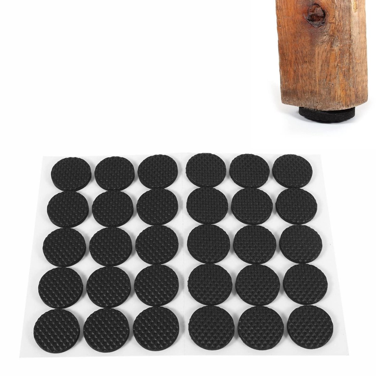 Dailygoods- Meubel Pads - 30 Stuks - Antislip - Zelfklevend - Rubber - Vloerbeschermer - Doorsnee 2,7 cm - Meubelbeschermers