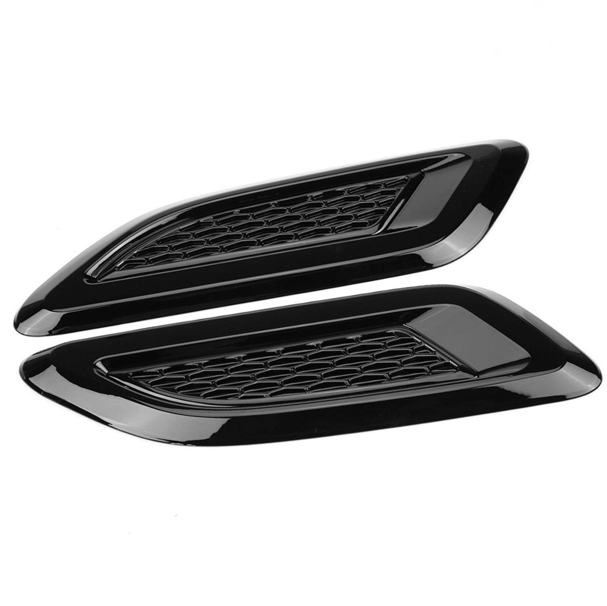 Dailygoods- Ventilatiekap Buitenkap - Ventilatieopeningen - Air Flow Vent Cover - Auto Accessoire - 32 x 10 cm - 1 Paar (Zwart) - Luchtrooster
