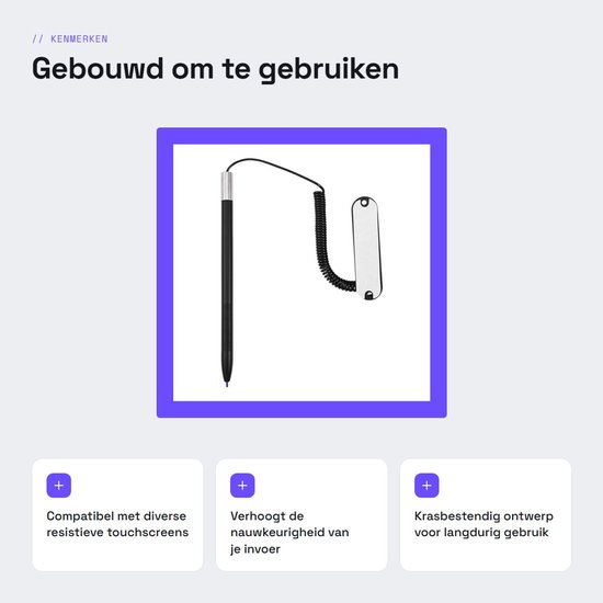 Dailygoods- Stylus Pen Krasbestendig - Snoergebonden - Hoge Gevoeligheid - Touchscreen Pen - Compatibel met Navigatiesystemen - Voor Precisie Schrijven - Touchscreenpen — afbeelding 4