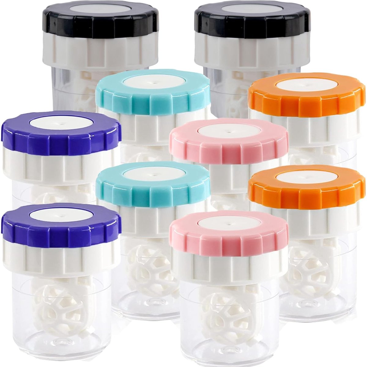 Dailygoods- Contactlenzenhouder 10 Stuks - Hoogwaardige Contactlenzendoosjes - Contactlenzenhouder met Cups - Lichtgewicht en Eenvoudig te Dragen - Ideaal voor Reinigen van Lenzen - Contactlenzendoosje