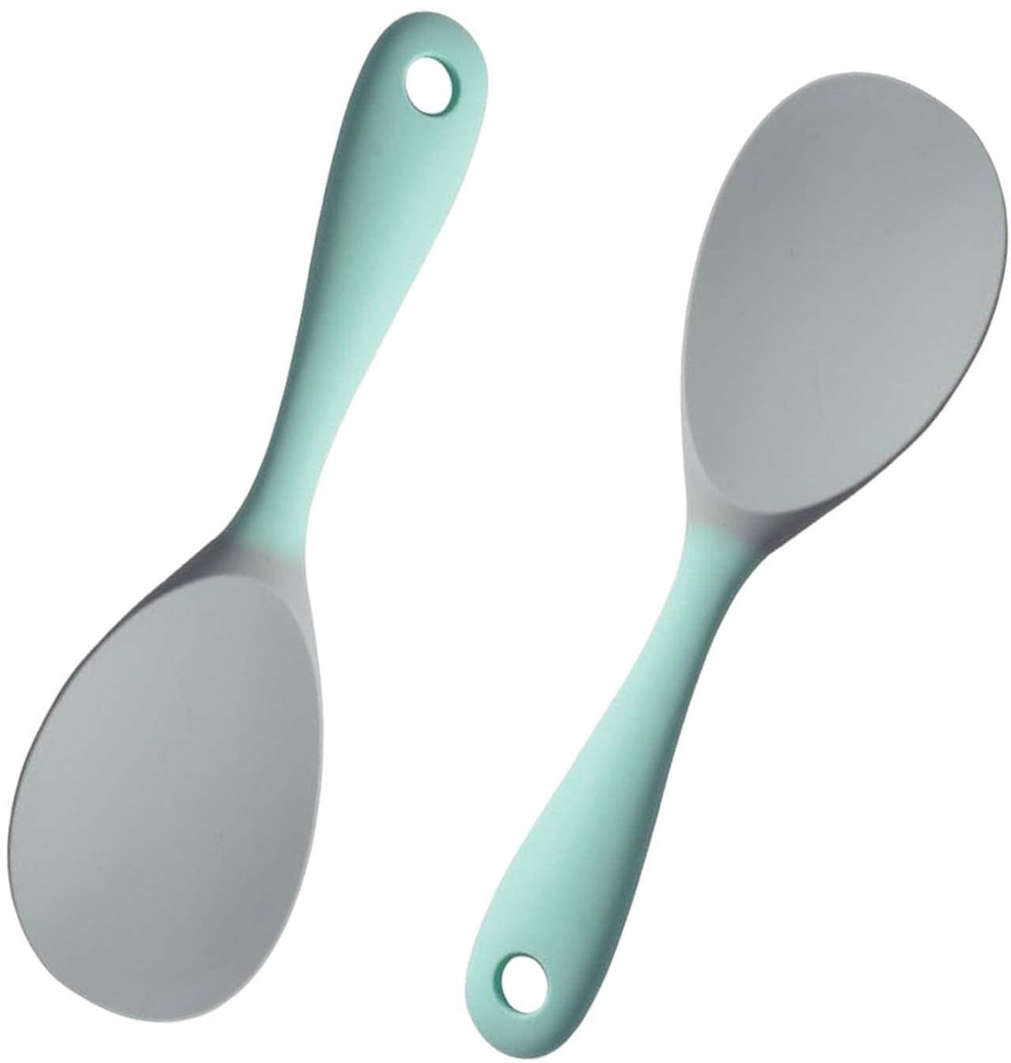 Dailygoods- Rijstlepel 2 Stuks - Siliconen - Anti-aanbaklaag - Ergonomisch Ontwerp - Ophanggat - Hoge Temperatuurbestendigheid - Keukenlepel