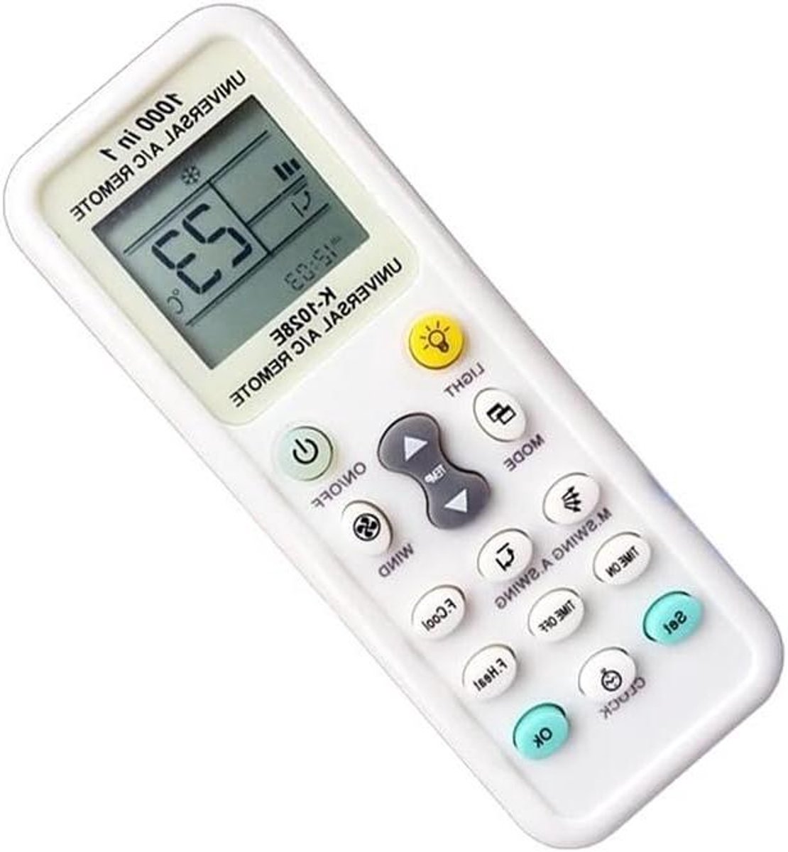 Universele Airco Afstandsbediening - Digitale LCD Controller - Airconditioning Bediening - 1000+ Merken Compatibel - 8-10 Meter Bereik - Wit