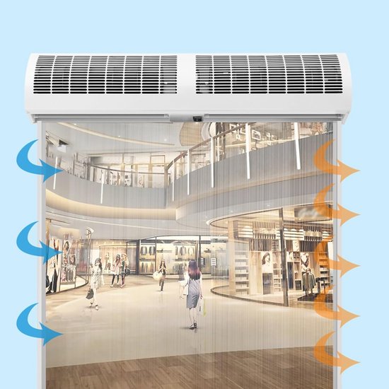 Luchtgordijn - Windscherm - Binnenklimaat - Verstelbare windhoek - 120 cm - Wit — afbeelding 2