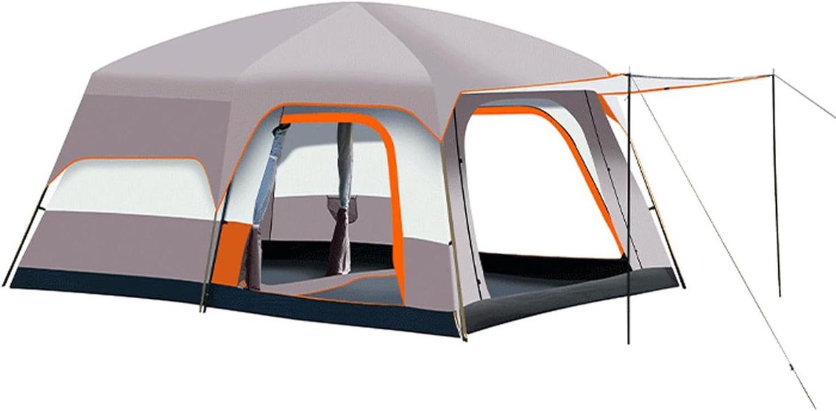 Kampeertent Gezinnen - Dubbellaags Buiten - Kamperen en Outdoor - Verbeterde Ventilatie - 4-6 Personen - Beige