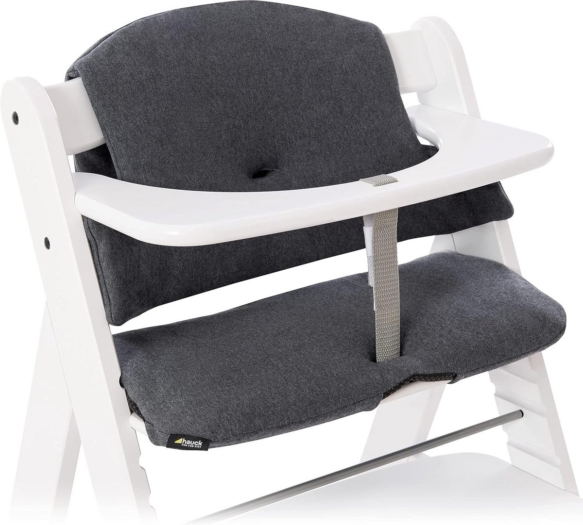 Kinderstoel Kussen - Stoelverkleiner Set - Extra Comfort Zitten - Huidvriendelijk Katoen - 2 Delig - Charcoal